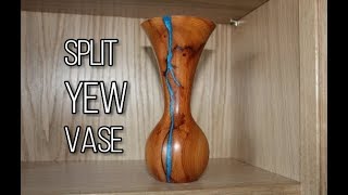 Woodturning - A Split Log into a Split Vase !!