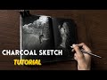 Charcoal sketch tutorial for beginners ❤️#art #drawing