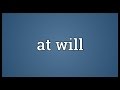 At will Meaning