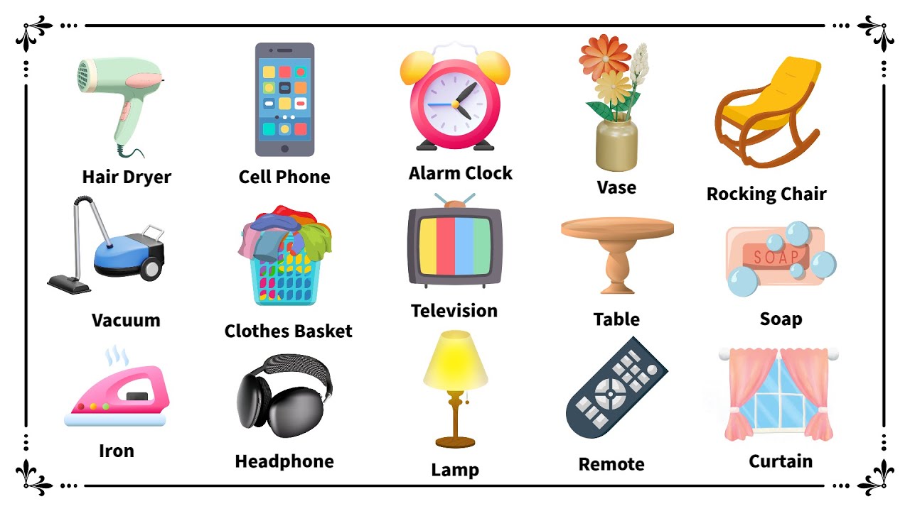 Everyday Objects And Household Items - English Vocabulary - YouTube