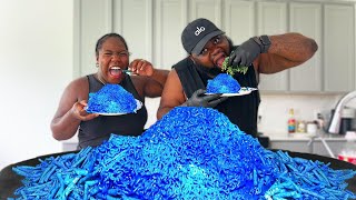 EATING THE WORLD'S SPICIEST BLUE HEAT TAKIS FIRE NOODLES • Mukbang \u0026 Recipe