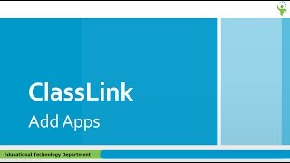 ClassLink Add Apps