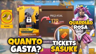 ENTREI NA LOJA MISTERIOSA DO KAKASHI, TICKETS SASUKE, PÉ, GUARDIÃO ROSA E MAIS - NOVIDADES FREE FIRE