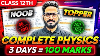 Last 3 Days Strategy to Score 90+ in Physics Class 12 | Board Exam 2025