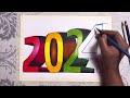 new year 2024 3d drawing new year special drawing 2024 drawing