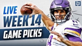 LIVE: NFL WEEK 14 GAME PICKS + FREE BETS  | PREDICTIONS, PROPS, AND PLAYS (BettingPros)