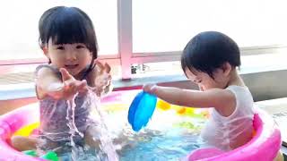 【育児】プール開きしました！【1歳2歳の夏遊び】【年子姉弟】