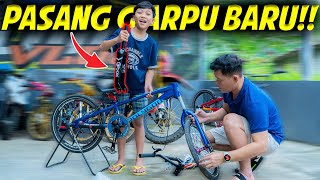 MODIF SEPEDA ONTHEL DIMAS GANTI GARPU BARU!!