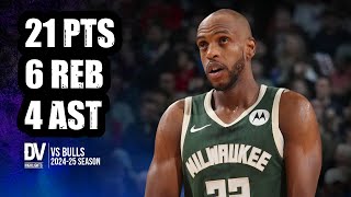 Khris Middleton vs Bulls 21 pts 6 reb 4 ast | Dec 28, 2024 | Regular Season