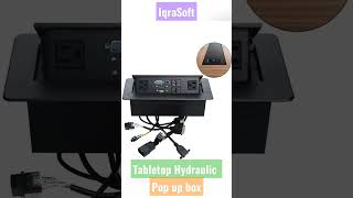 Table top Hydraulic popup  box cable cubby : HDMI, Audio, LAN, USB, power ports #audiooutput