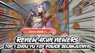 REVIEW AKUN VIEWERS!! TOP 1 ZHOU YU F2P POWER SELANJUTNYA!! GOKIL TEMBUS TOP 4 ARENA | MYTHIC SAMKOK