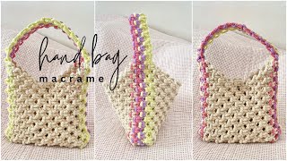 DIY: macrame hand bag🩷💜💛💚