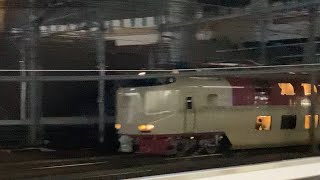 延長運転寝台特急サンライズ瀬戸号高松・琴平行き285系5031M +サンライズ出雲号出雲市行き285系とJR横浜駅22時11分発予定の遅れている横須賀線普通久里浜行きE217系2071Sが走行！