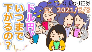 FX【ドル円予想】ドル円がいつまで下がるのか？について解説【ローソク足トレード手法】2021年6月8日