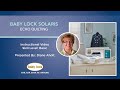 Baby Lock Solaris - Echo Quilting