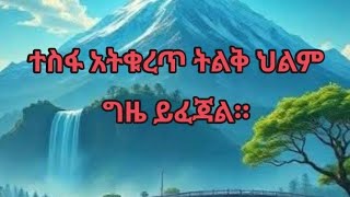 #ተስፋ አትቁረጥ ትልልቅ ህልሞች ግዜ ይፈልጋሉ።