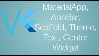 Vidu1: MaterialApp, AppBar, Scaffold, Theme, Text, Center Widget