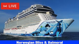 SHIPS TV - Norwegian Bliss \u0026 Fred Olson Balmoral Departing Port of Southampton (LIVE)