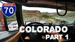 Relaxing drive over the Rockies. I-70 Colorado part 1 POV.  Volvo VNL 860.