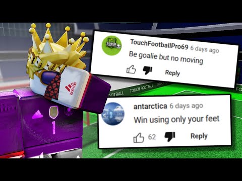 So I did your RANDOM challenges in Touch Football… (Roblox)
