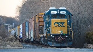 Conrail Shared Assets SA31 Leaving Farmingdale in Twilight with CSX 2812 3/12/15