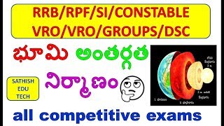 SI/CONSTABLE CLASS Layers of the Earth భూమి అంతర్గత నిర్మాణం RRB/RPF/VRO /GROUPS/POLICE/SI/CONSABLE