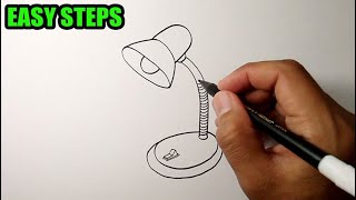 How to draw a desk lamp easy to follow | Simple Drawing