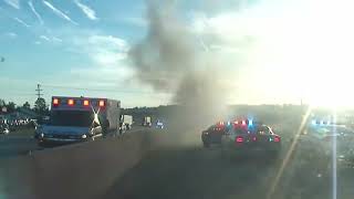 Heroic Dashcam Rescue: Dramatic Rescue of Unconscious Driver from Burning Car #dashcam #rescue