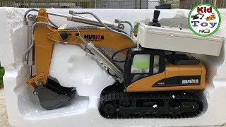KID TOY TV|| RC EXCAVATOR UNBOXING || HUINA 1550 HYDRAULIC MODIFIED  || TOY REVIEW AND TESTED
