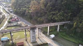 【ドローン空撮】三江線「宇都井駅」～天空の駅・秋の景色～