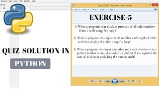 #27 Python Tutorial for Beginners | Quiz_5 Solution | python exercise solution