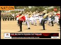 KDF recruits 'majestical match' at the pass-out parade in Moi Barracks, Eldoret