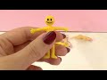 8 glibber gummi smiley stuntman männchen extrem flexibel und dehnbar