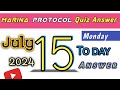 Marina Protocol Today Quiz Answer | Today 15 July Marina Answer, Marina protocol questions answers