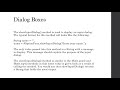 Dialog Boxes