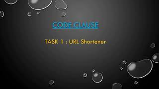 #task1 | @codeclause Internship | URL Shortener Using Python