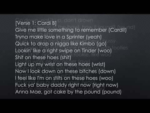 Cardi B Drip Feat Migos Lyrics/Lyric Video - YouTube