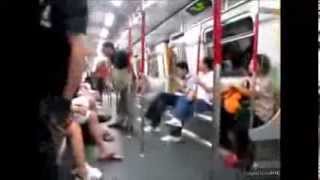 German OWNED Drunk Chinese Subway Fight (subtitled)