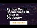 python count occurrences of value in dictionary