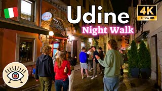 Italian Night Walking Tour in Udine🥂✨ ✅ June Summer 2024 | 4K UHD 60FPS