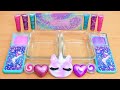 Unicorn Slime ASMR- Mixing Makeup Eyeshadow Into Satisfying Slime