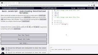 07 - Learn Basic JavaScript - Understanding Uninitialized Variables