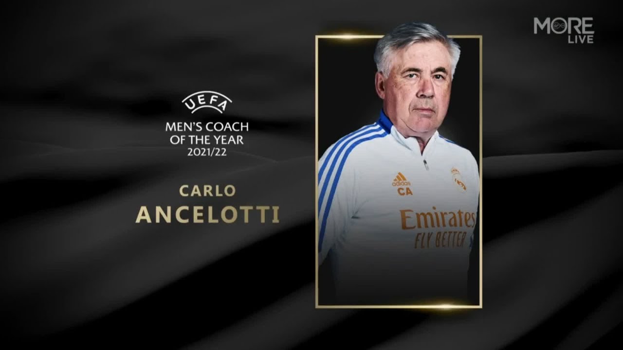 Carlo Ancelotti Win's UEFA Men's Coach Of The Year - YouTube