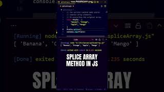 Advanced JS Concept: Splice Array Method in JavaScript ES6 😱😱 #shorts #javascript #programming