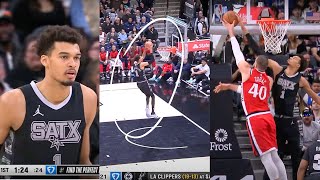 WEMBY Monster Mode Against The Clippers | Wemby Alley Hoop Dunk From Backboard Lob From CP3