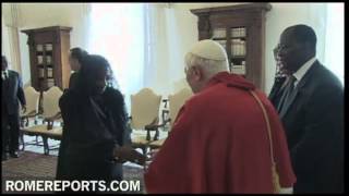 Pope welcomes Ivory Coast president, Alassane Ouattara