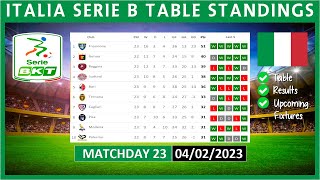 SERIE B TABLE STANDINGS TODAY 2022/2023 | ITALIA SERIE B POINTS TABLE TODAY | (04/02/2023)
