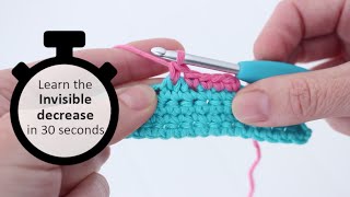 Invisible decrease (dec) | How to decrease invisibly in crochet