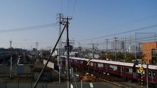 昼の阪急電車を4倍速で定点観測　Hankyu Kyoto Line,Osaka,Japan