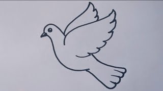 How to draw a Flying Dove || Dove bird drawing easy step by step.